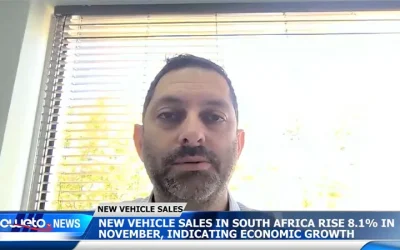 NEW VEHICLE SALES IN SOUTH AFRICA RISE 8.1% IN NOVEMBER, INDICATING ECONOMIC GROWTH.