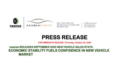 Naamsa Releases September 2025 New Vehicle Sales Stats-Economic Stability Fuels Confidence In New Vehicle Market