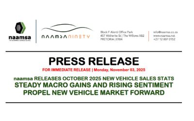 naamsa Releases October 2025 New Vehicle Sales Stats – Steady Macro Gains And Rising Sentiment Propel New Vehicle Market Forward